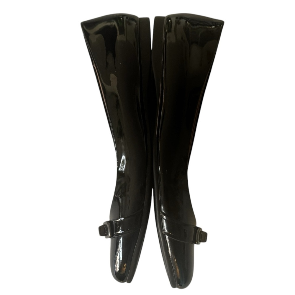 COACH Oswald Black Patent Leather Ballerina Flats with Metal Buckle Accent. - Picture 11 of 12